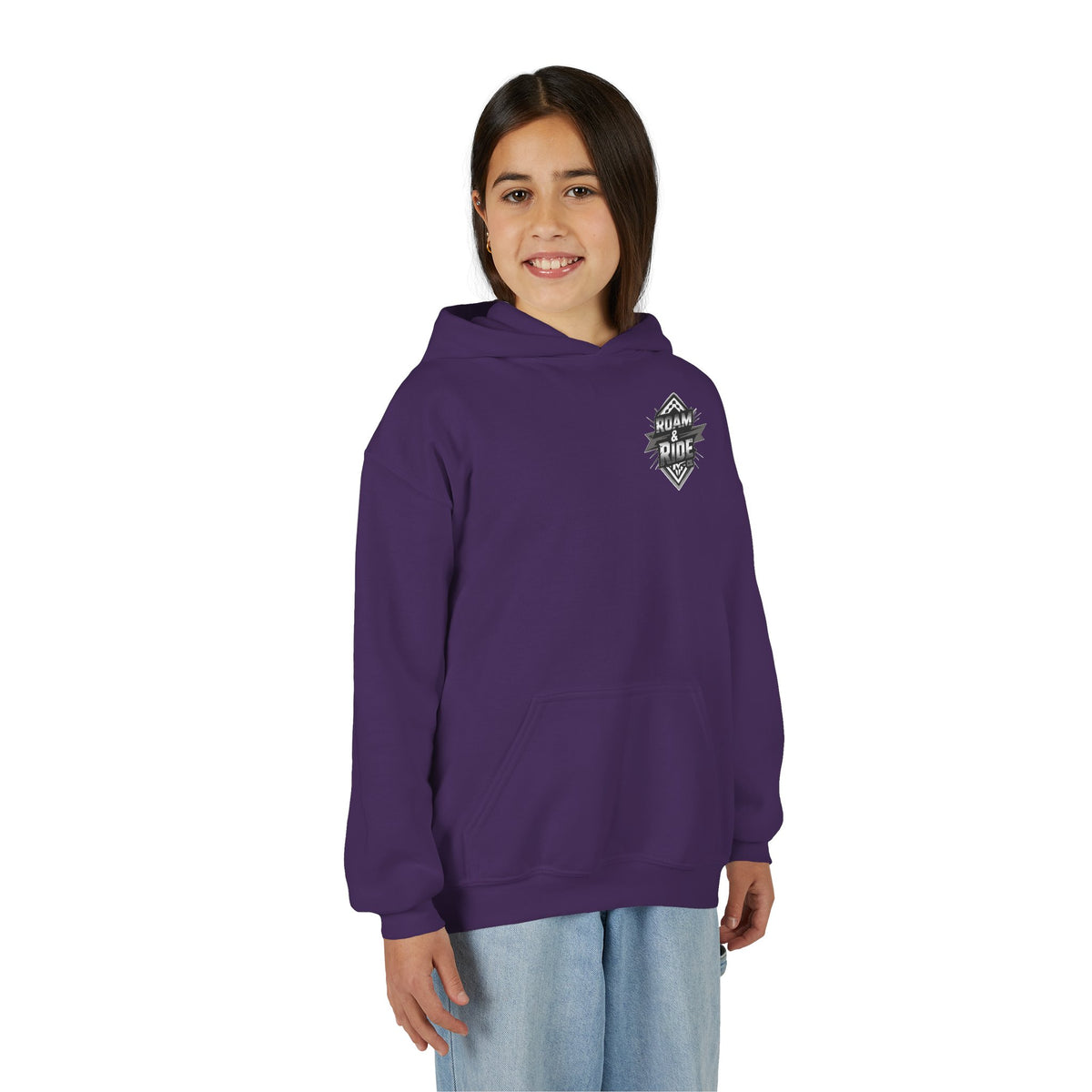 Roam & Ride Co. Grayscale Logo - Youth Hoodie