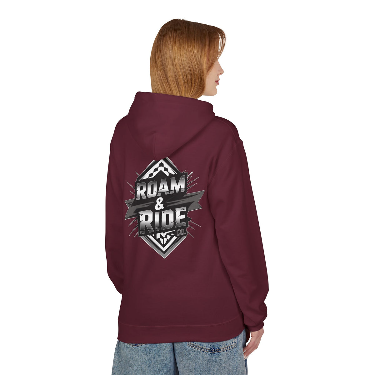 Roam & Ride Co. Grayscale Logo - Unisex Fleece Hoodie