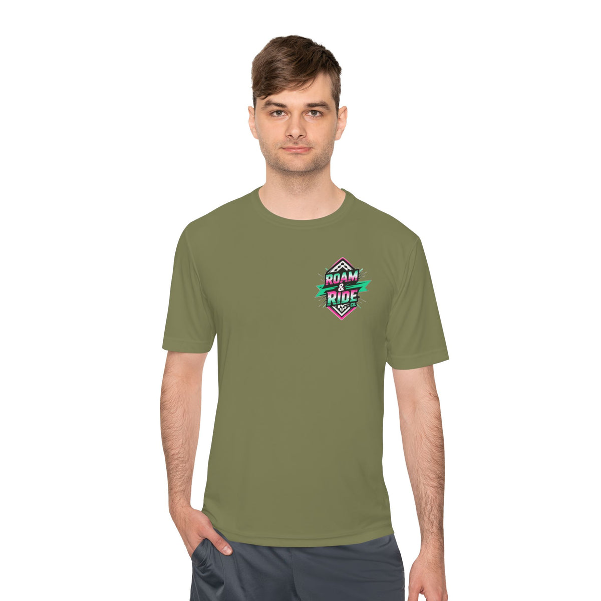 Roam Free, Ride Wild Logo - Unisex Moisture Wicking T-Shirt