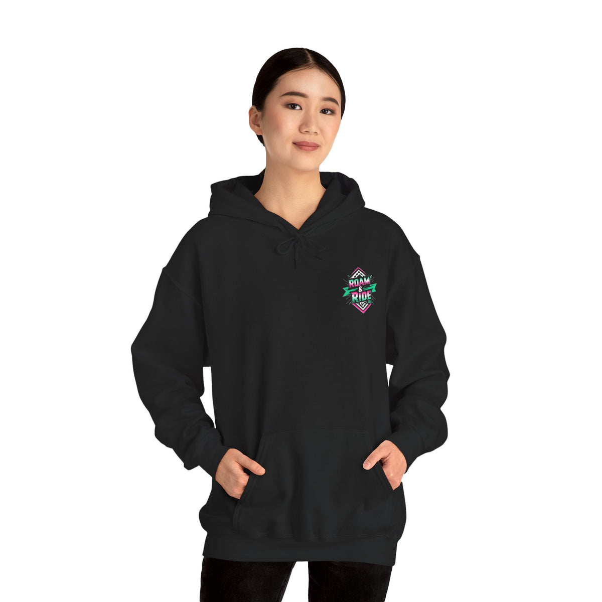 Roam & Ride Co. Teal Pink Logo - Unisex Heavy Blend Hoodie