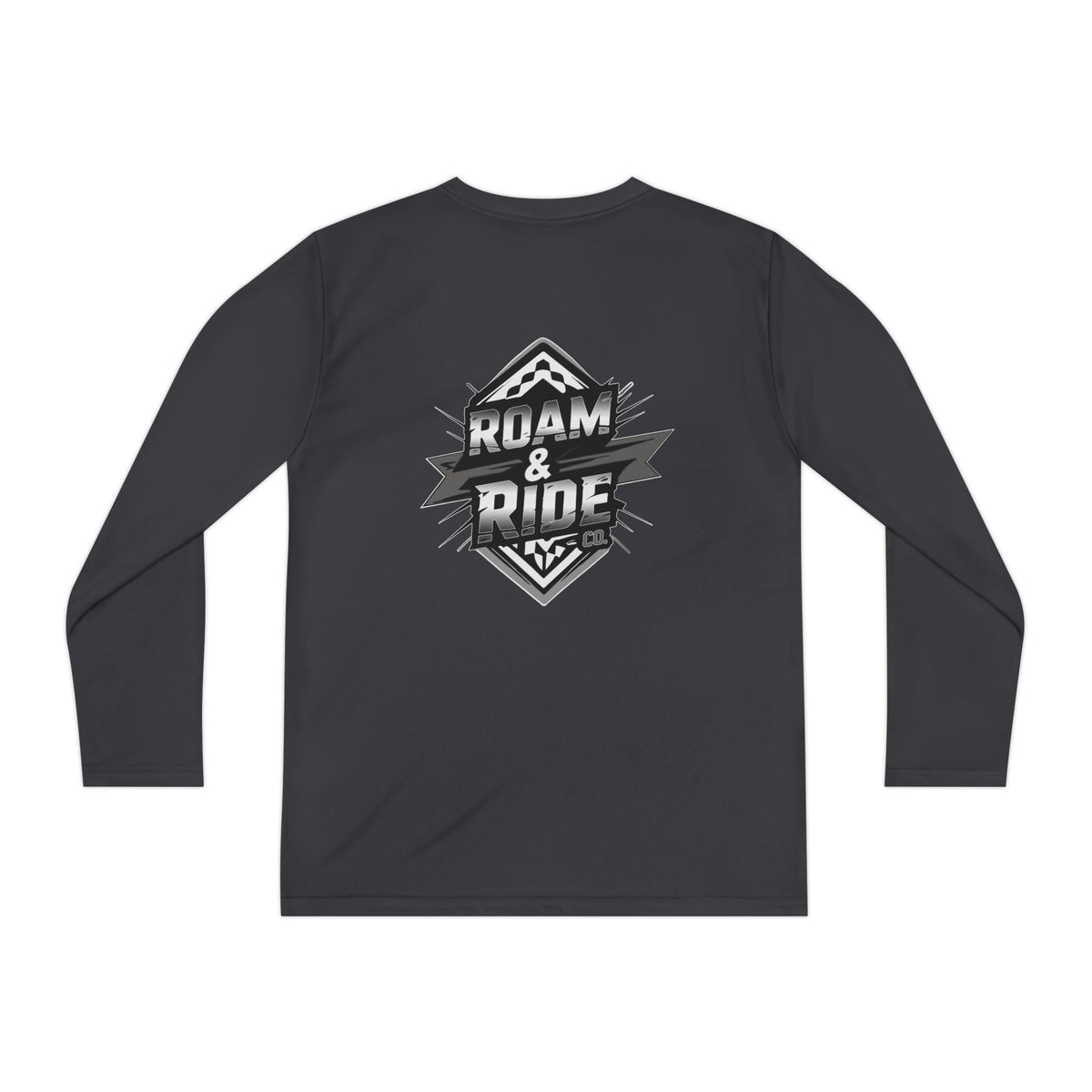 Roam & Ride Co. Grayscale Logo - Youth Long Sleeve T-Shirt