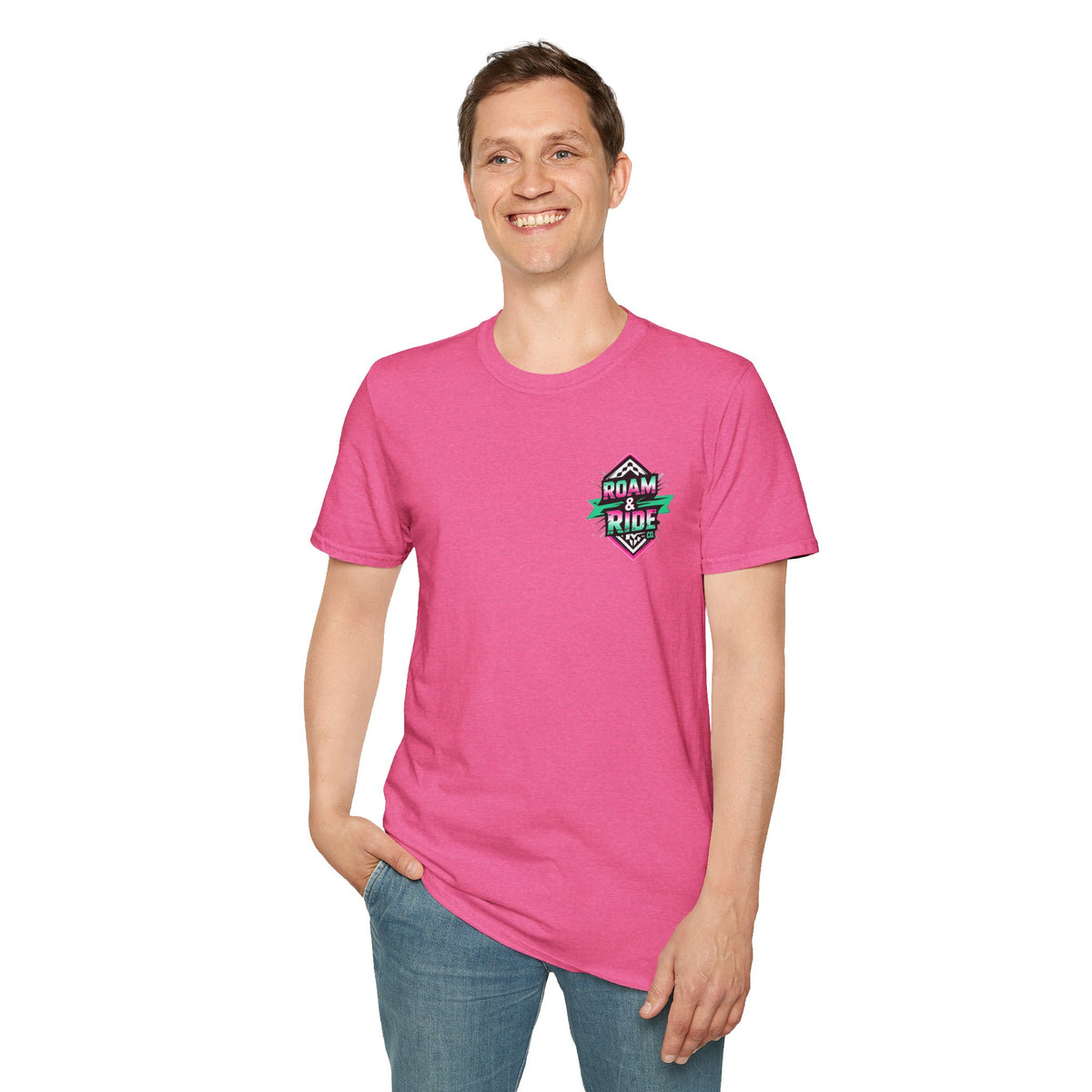 Roam & Ride Co. Teal Pink Logo - Unisex T Shirt