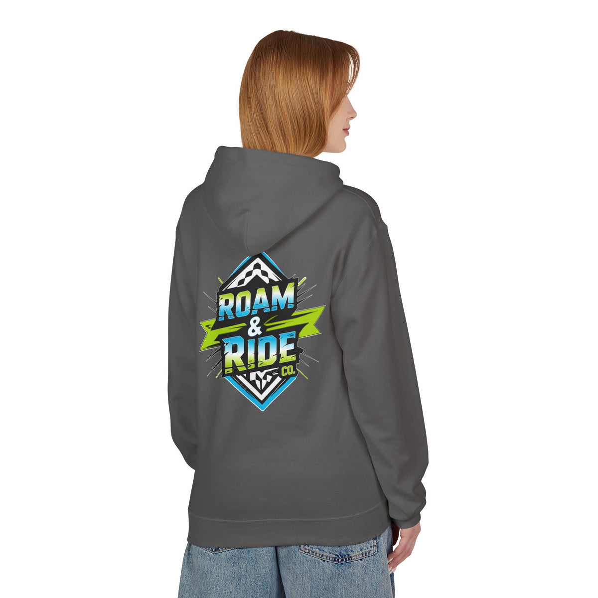 Roam & Ride Co. Blue Green Logo - Unisex Fleece Hoodie