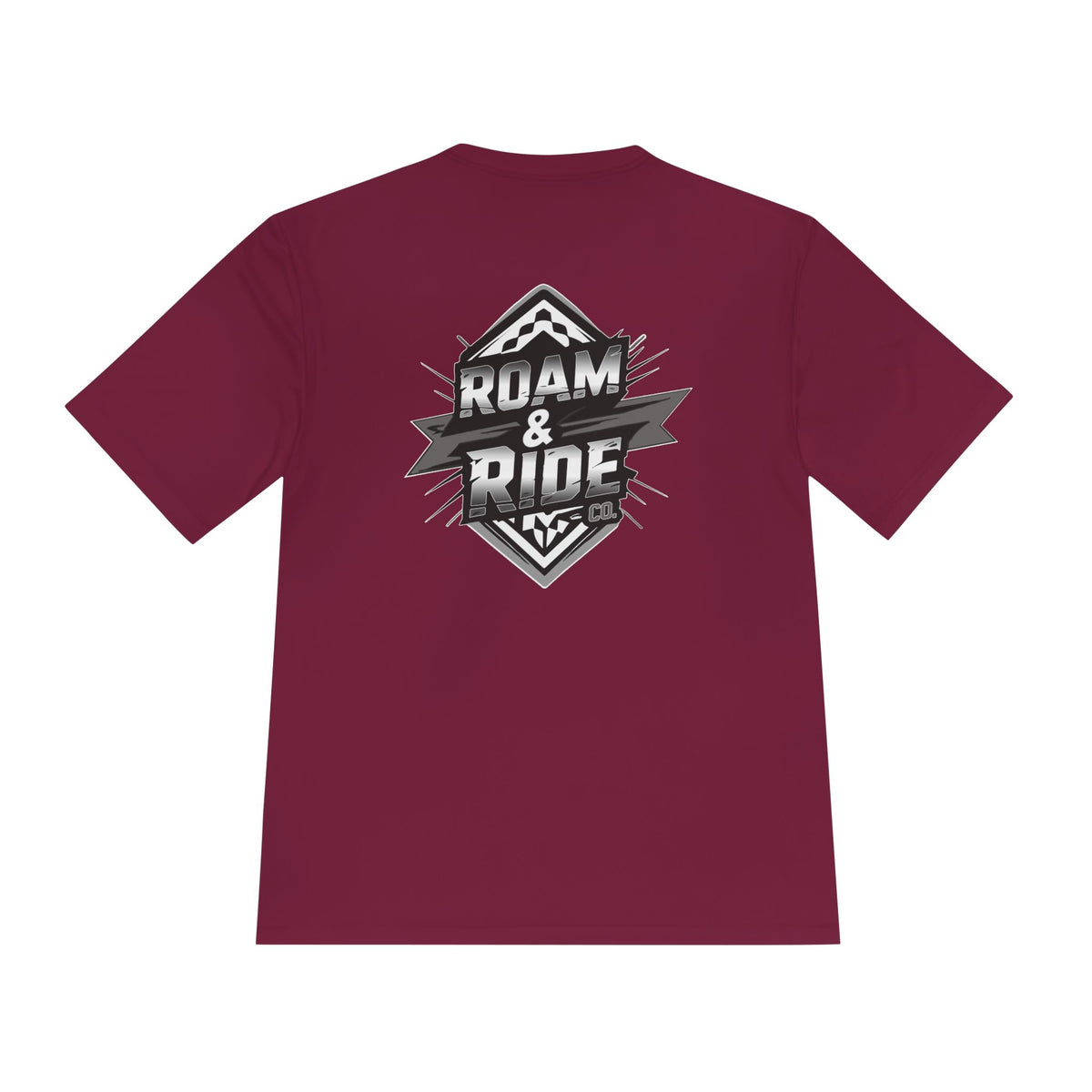 Roam & Ride Co. Grayscale Logo - Unisex Moisture Wicking T-Shirt