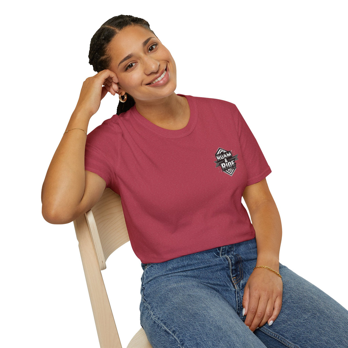 Roam & Ride Co. Grayscale Logo - Unisex T-Shirt