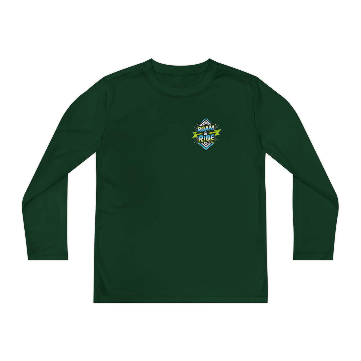 Roam & Ride Co. Blue Green Logo - Youth Long Sleeve T-Shirt