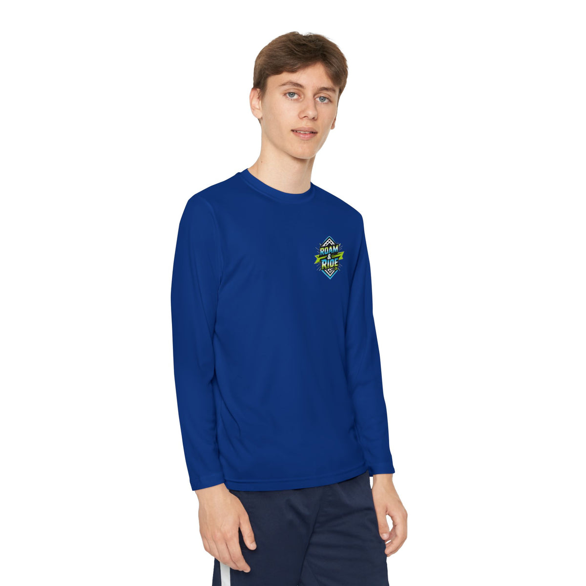 Roam & Ride Co. Blue Green Logo - Youth Long Sleeve T-Shirt