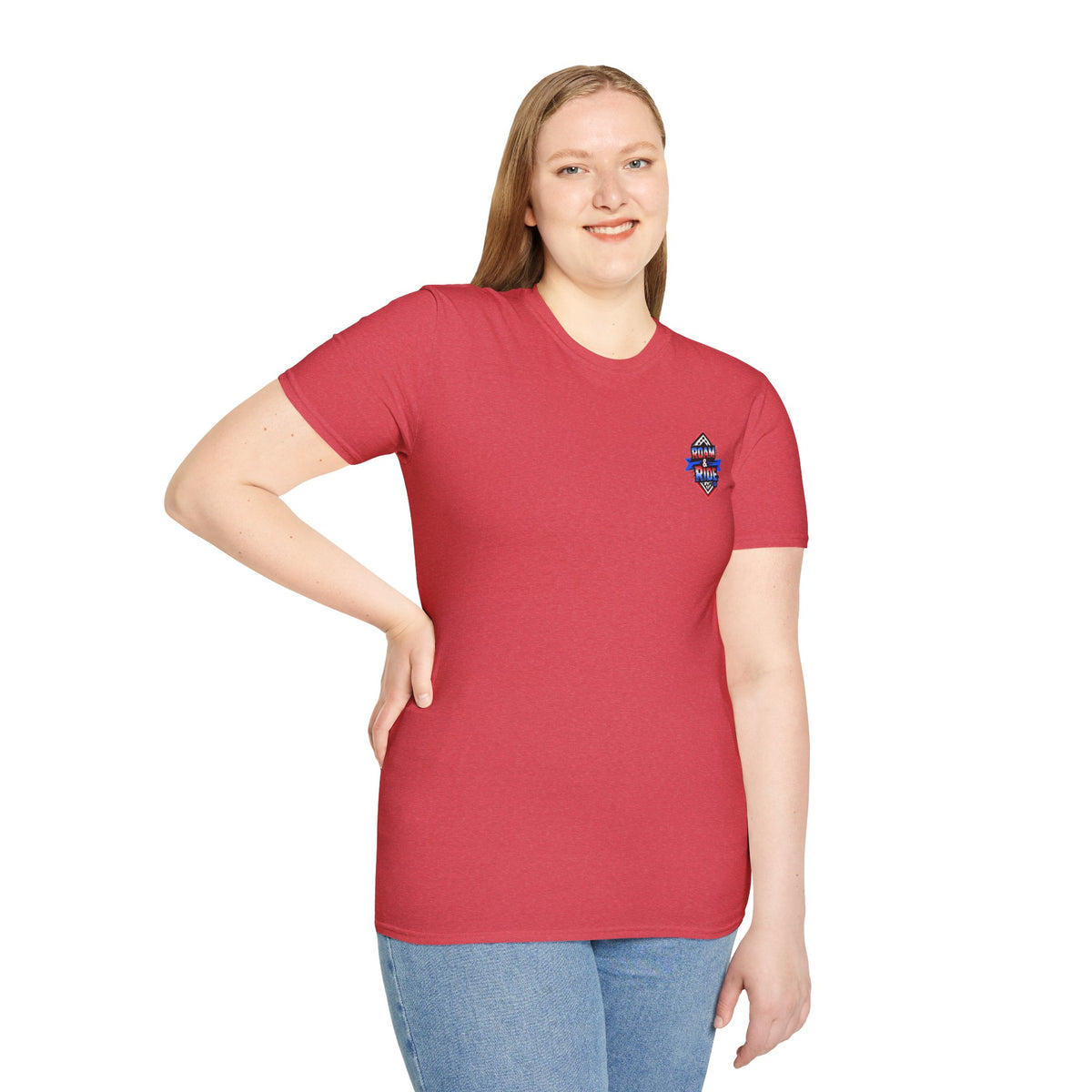 Roam & Ride Co. Red White and Blue Logo - Unisex T-Shirt