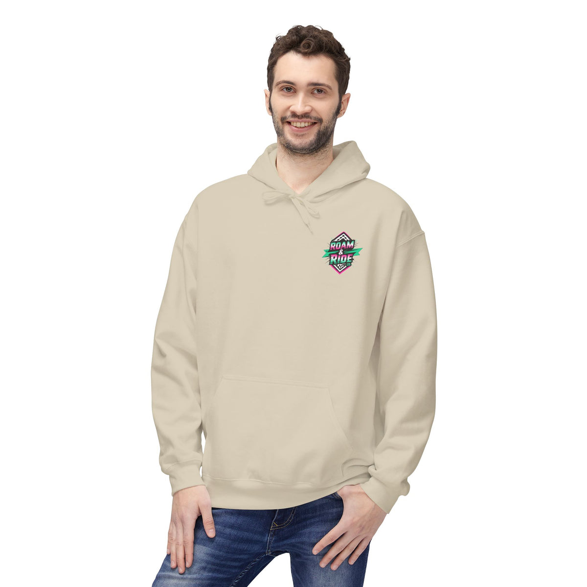 Roam & Ride Co. Teal Pink Logo - Unisex Fleece Hoodie