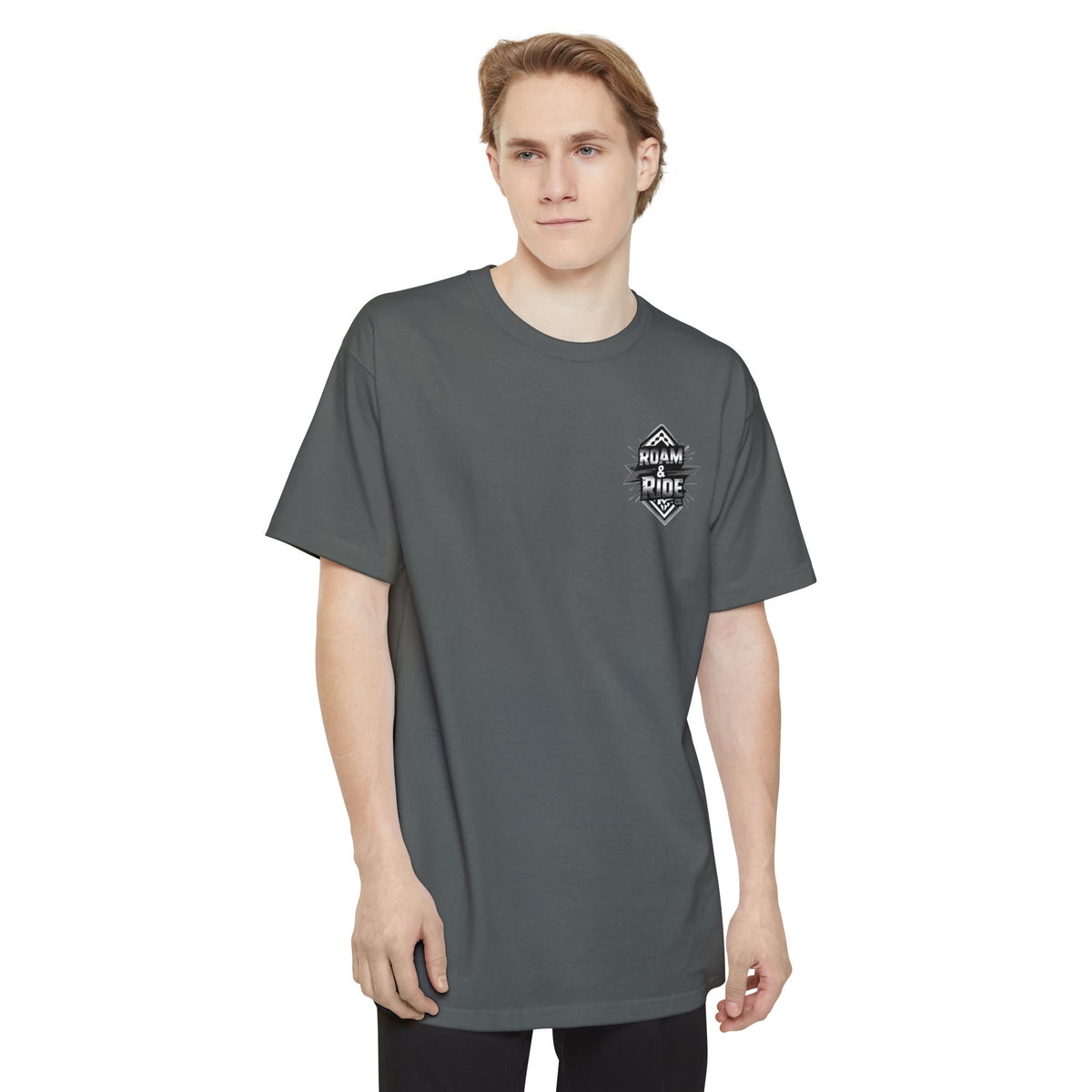 Roam & Ride Co. Grayscale Logo - Big & Tall T-Shirt