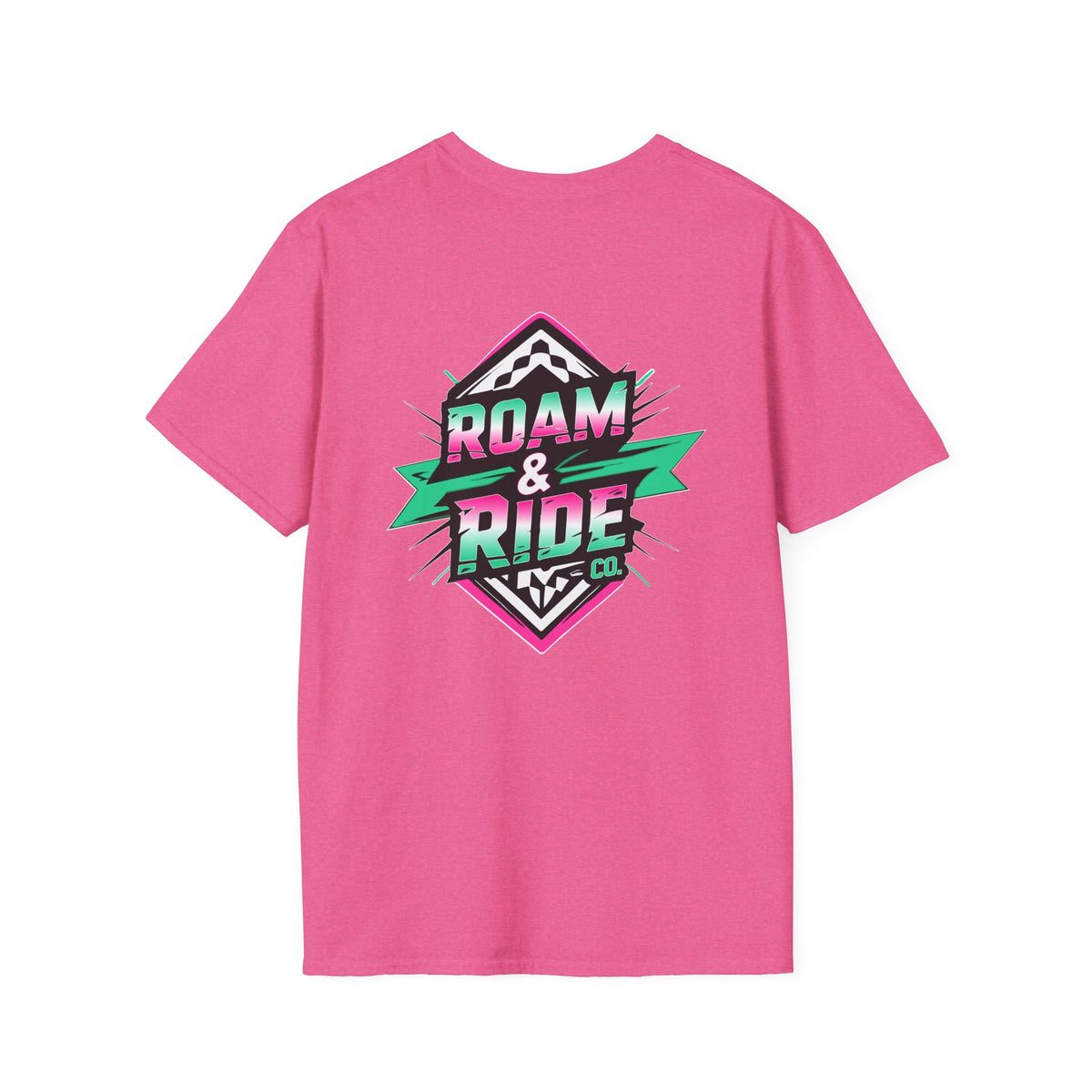 Roam & Ride Co. Teal Pink Logo - Unisex T Shirt