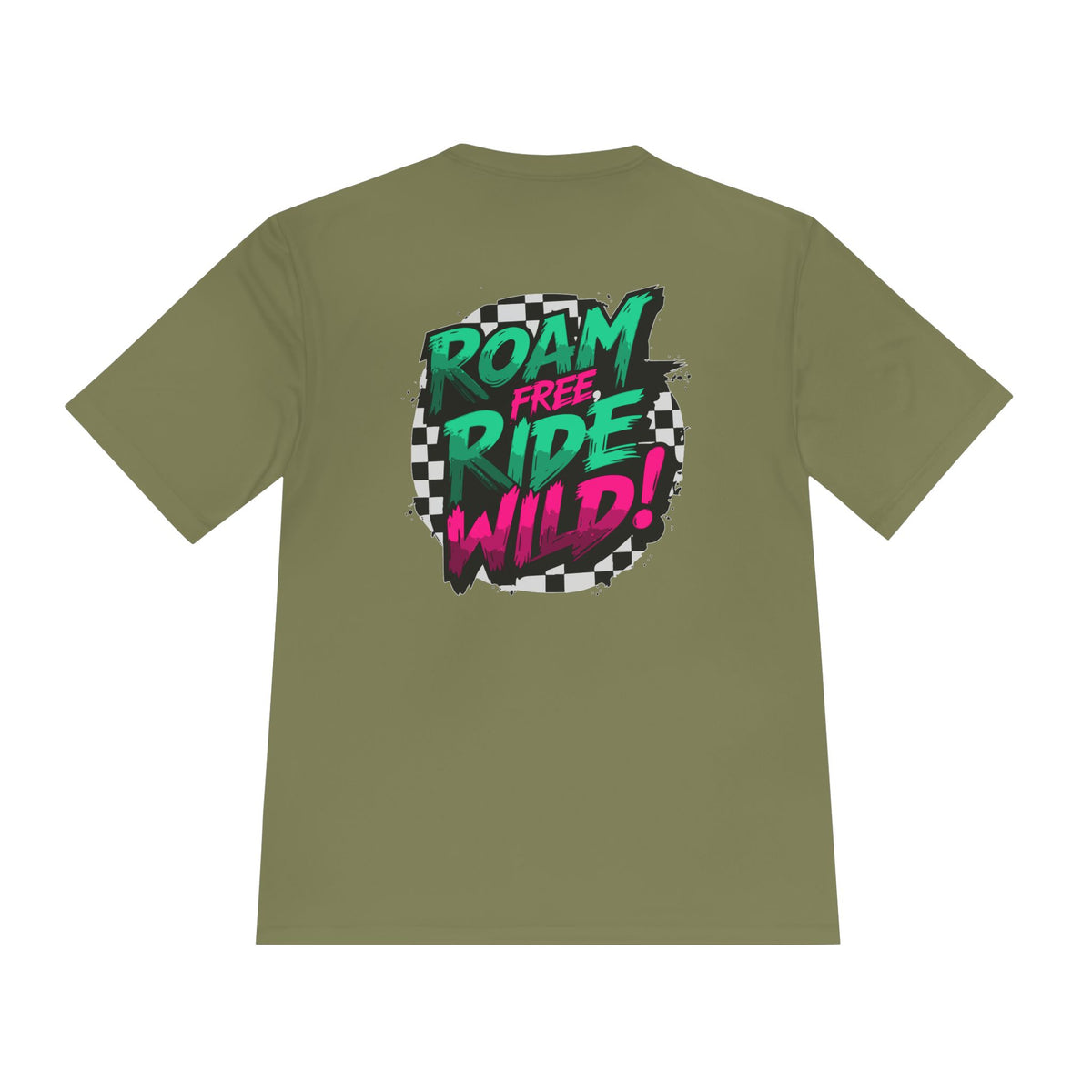 Roam Free, Ride Wild Logo - Unisex Moisture Wicking T-Shirt