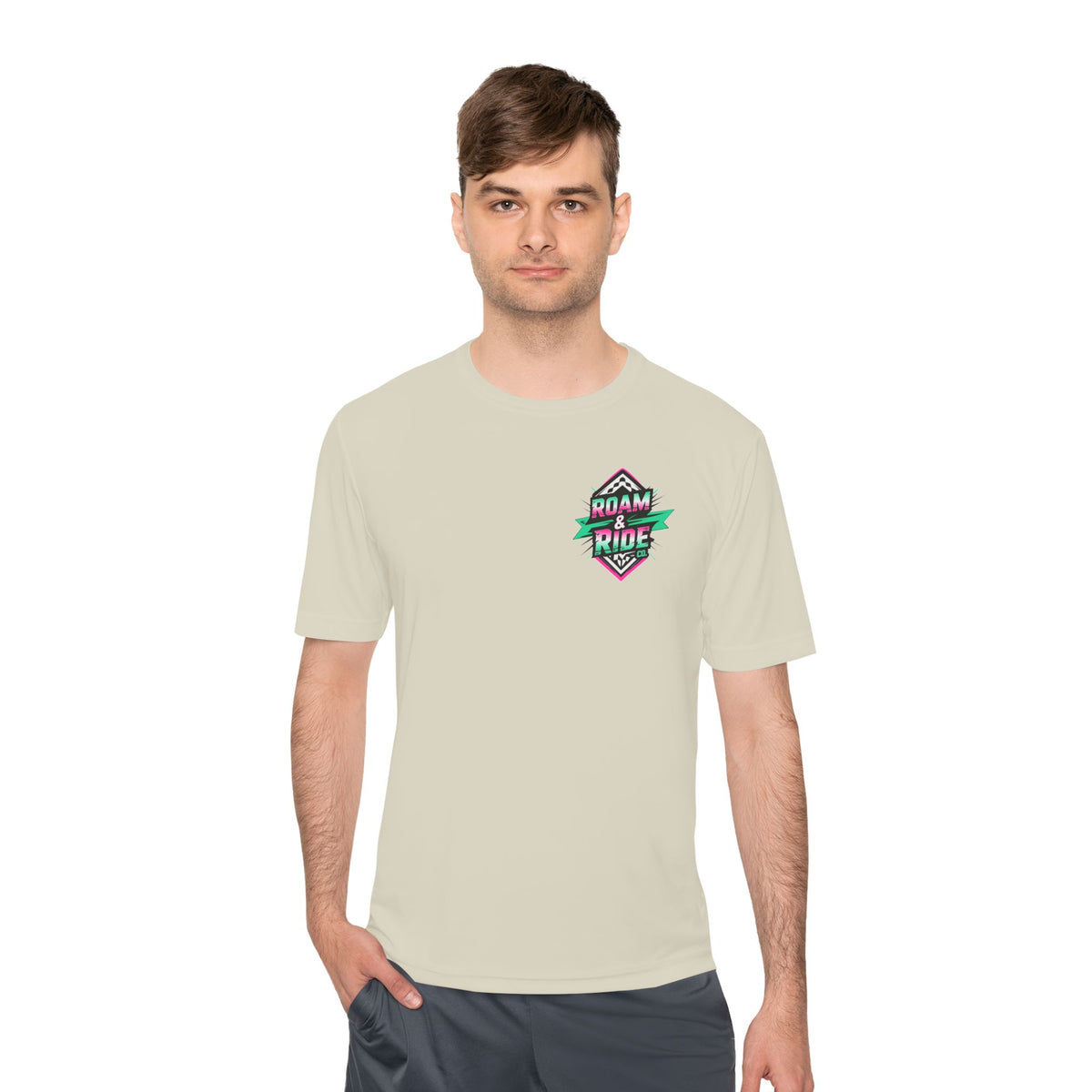 Roam Free, Ride Wild Logo - Unisex Moisture Wicking T-Shirt