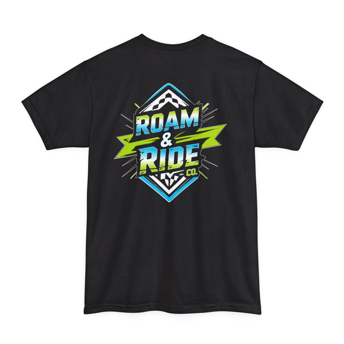 Roam & Ride Co. Blue Green Logo - Big & Tall T-Shirt