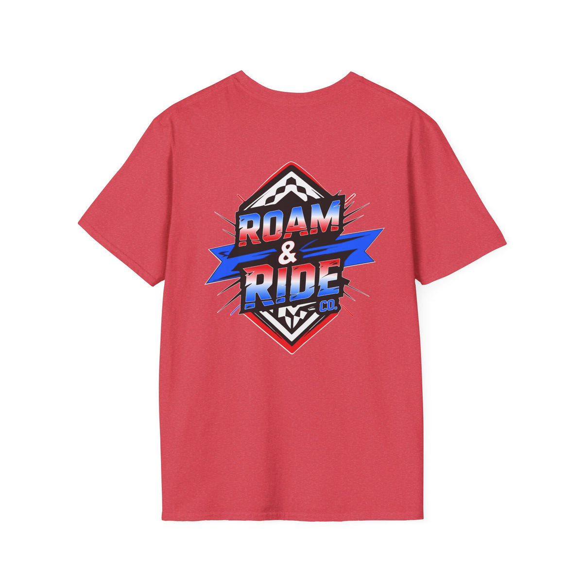 Roam & Ride Co. Red White and Blue Logo - Unisex T-Shirt