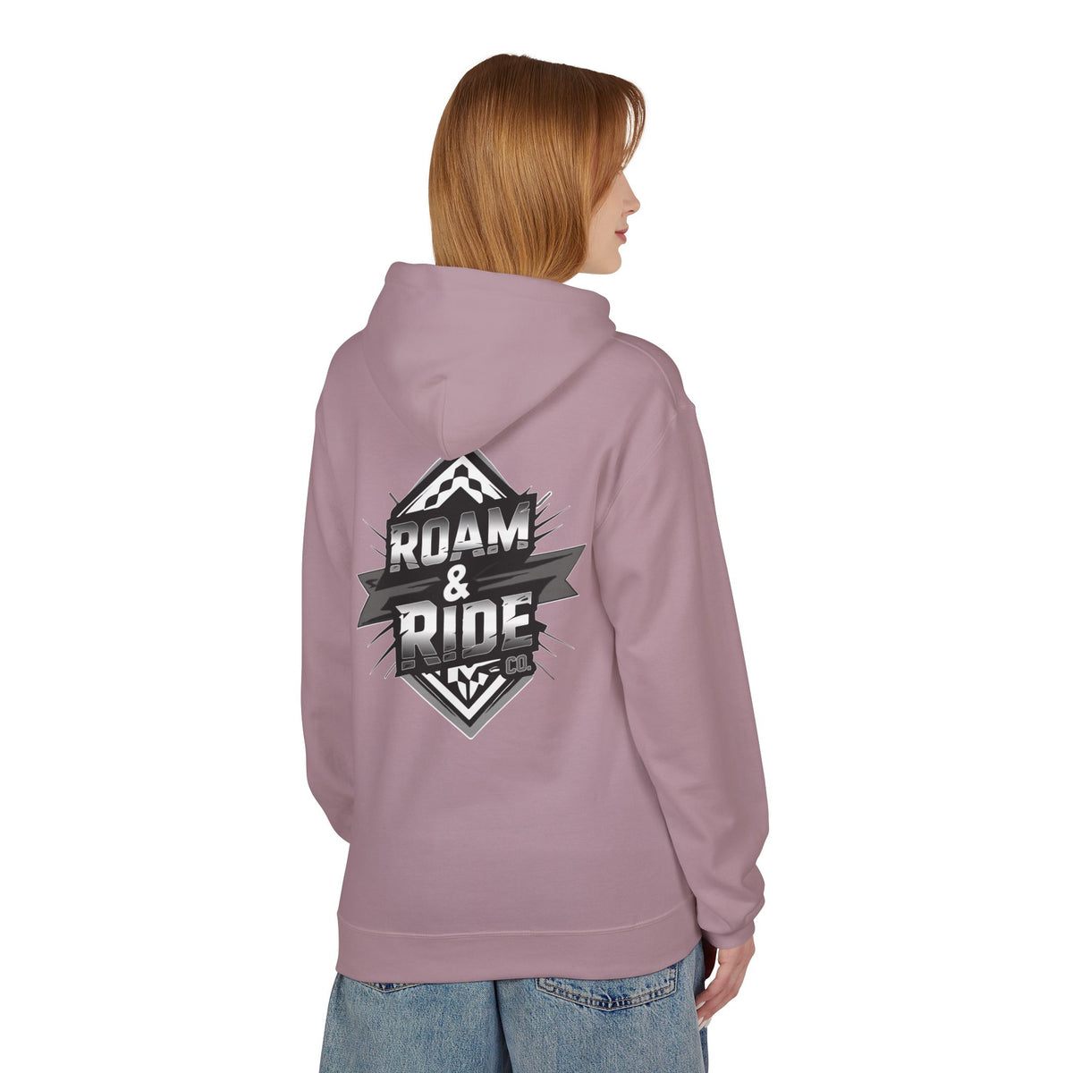 Roam & Ride Co. Grayscale Logo - Unisex Fleece Hoodie