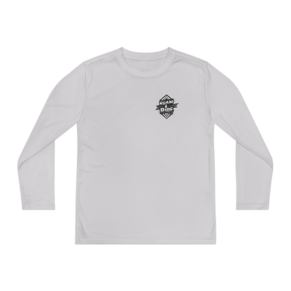 Roam & Ride Co. Grayscale Logo - Youth Long Sleeve T-Shirt