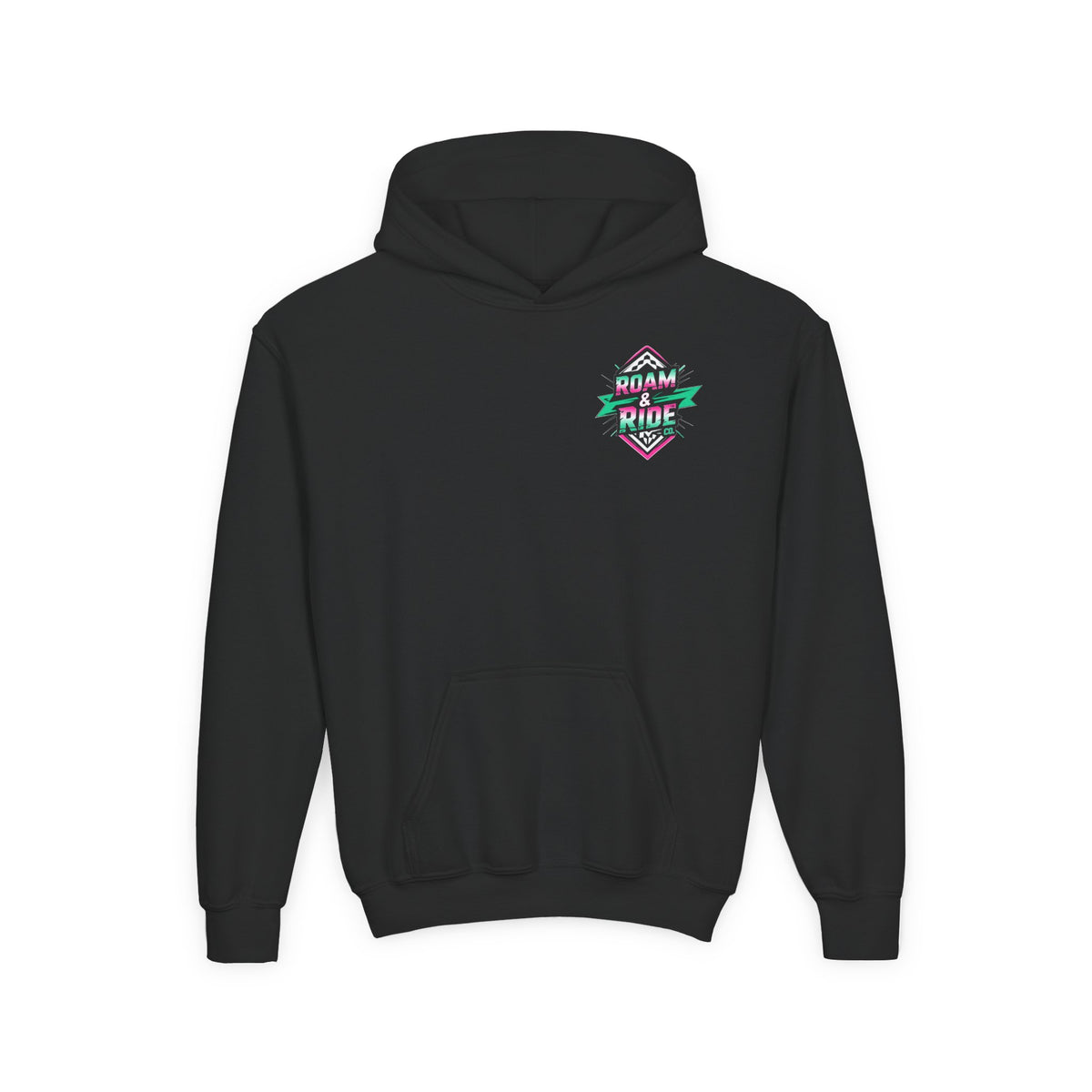 Roam & Ride Co. Teal Pink Logo - Youth Hoodie