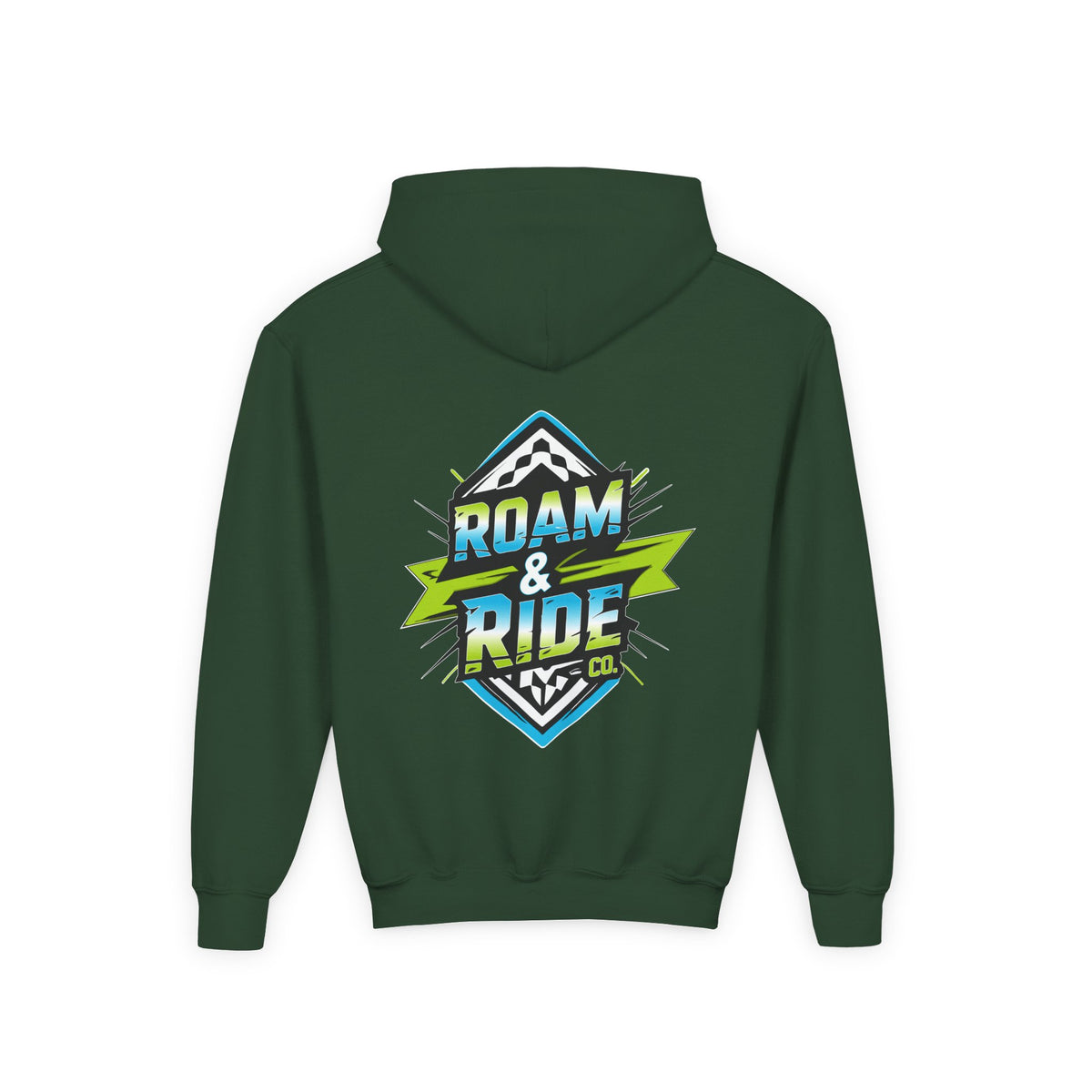 Roam & Ride Co. Blue Green Logo - Youth Hoodie