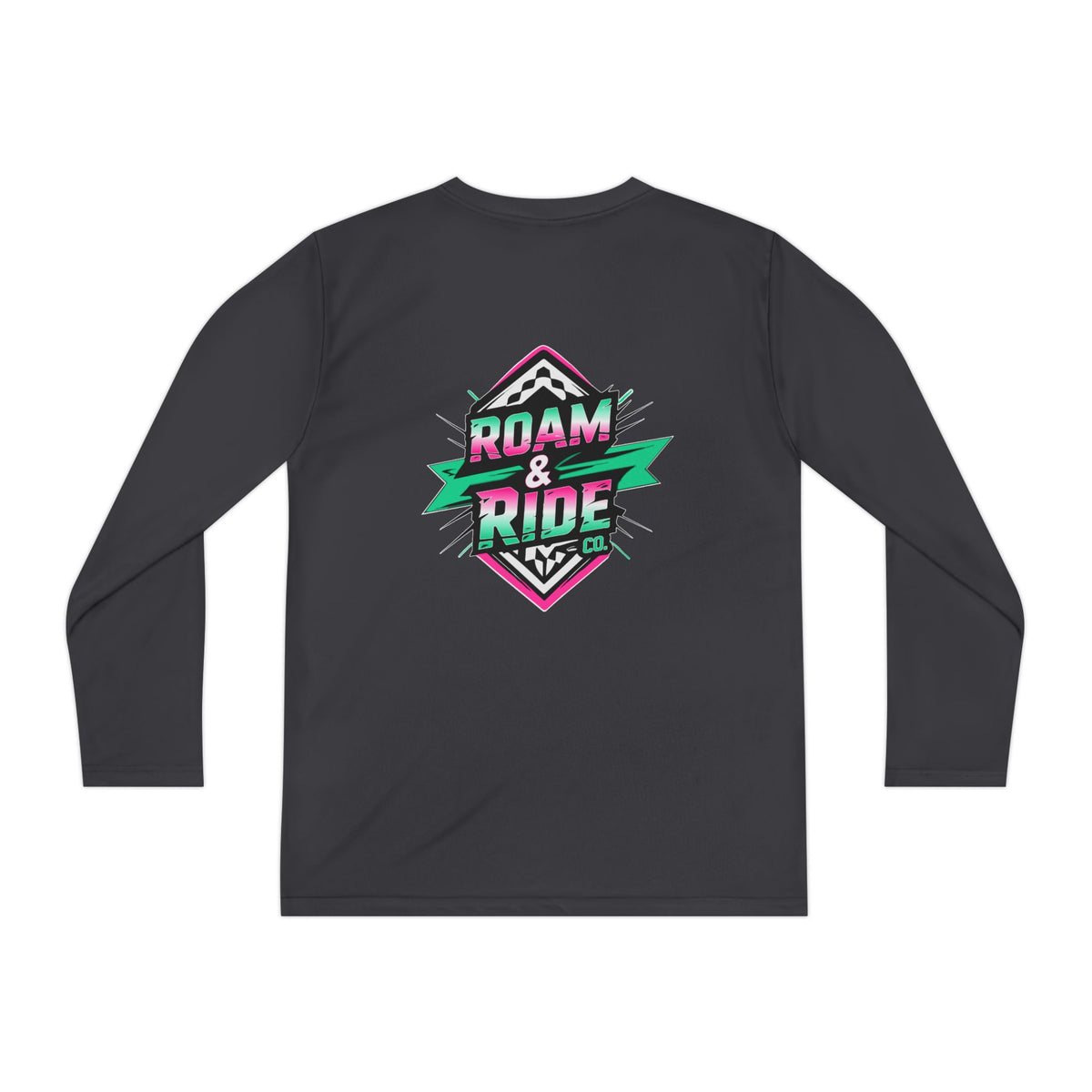 Roam & Ride Co. Teal Pink Logo - Youth Long Sleeve T-Shirt