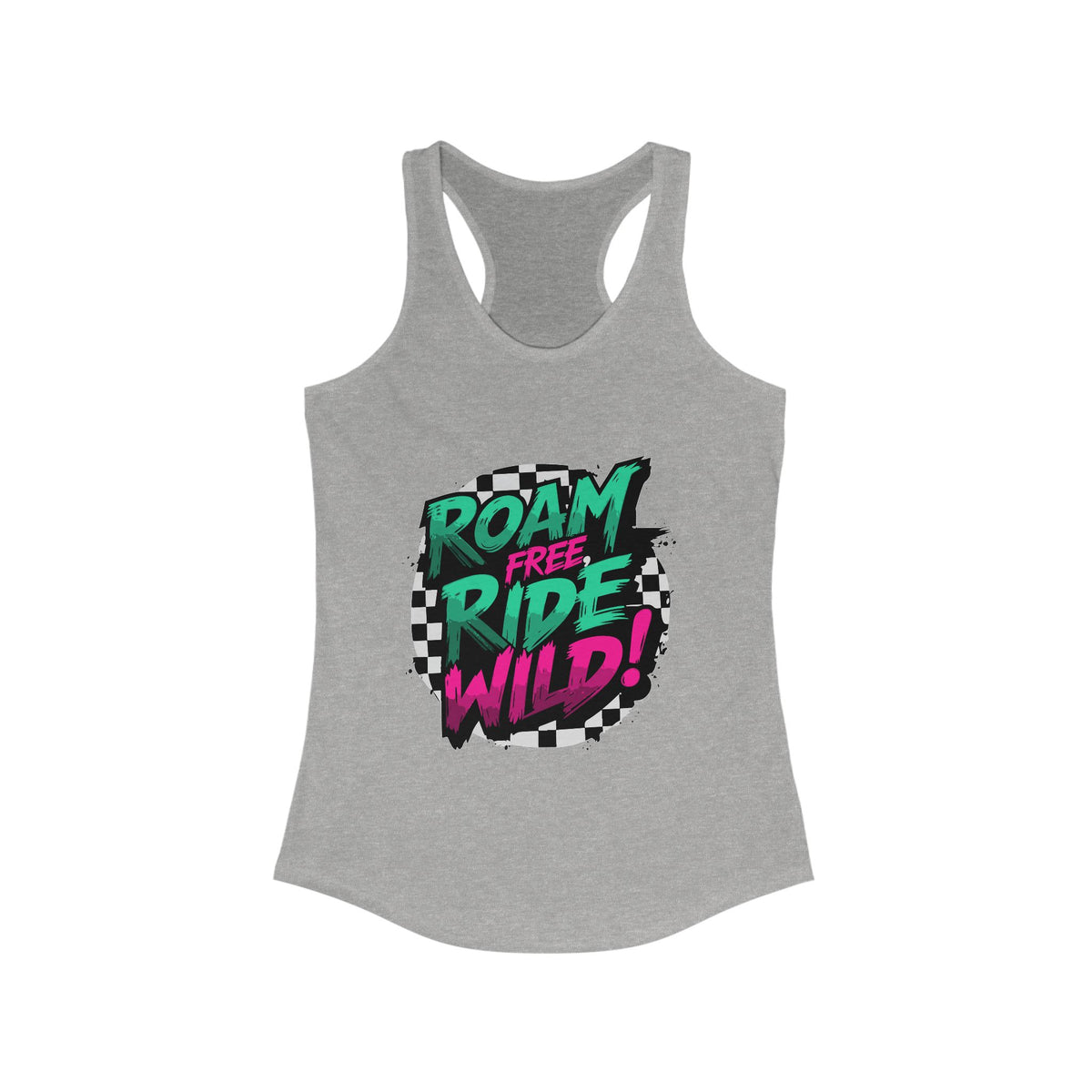 Roam Free, Ride Wild Logo - Women’s Racerback Tank Top