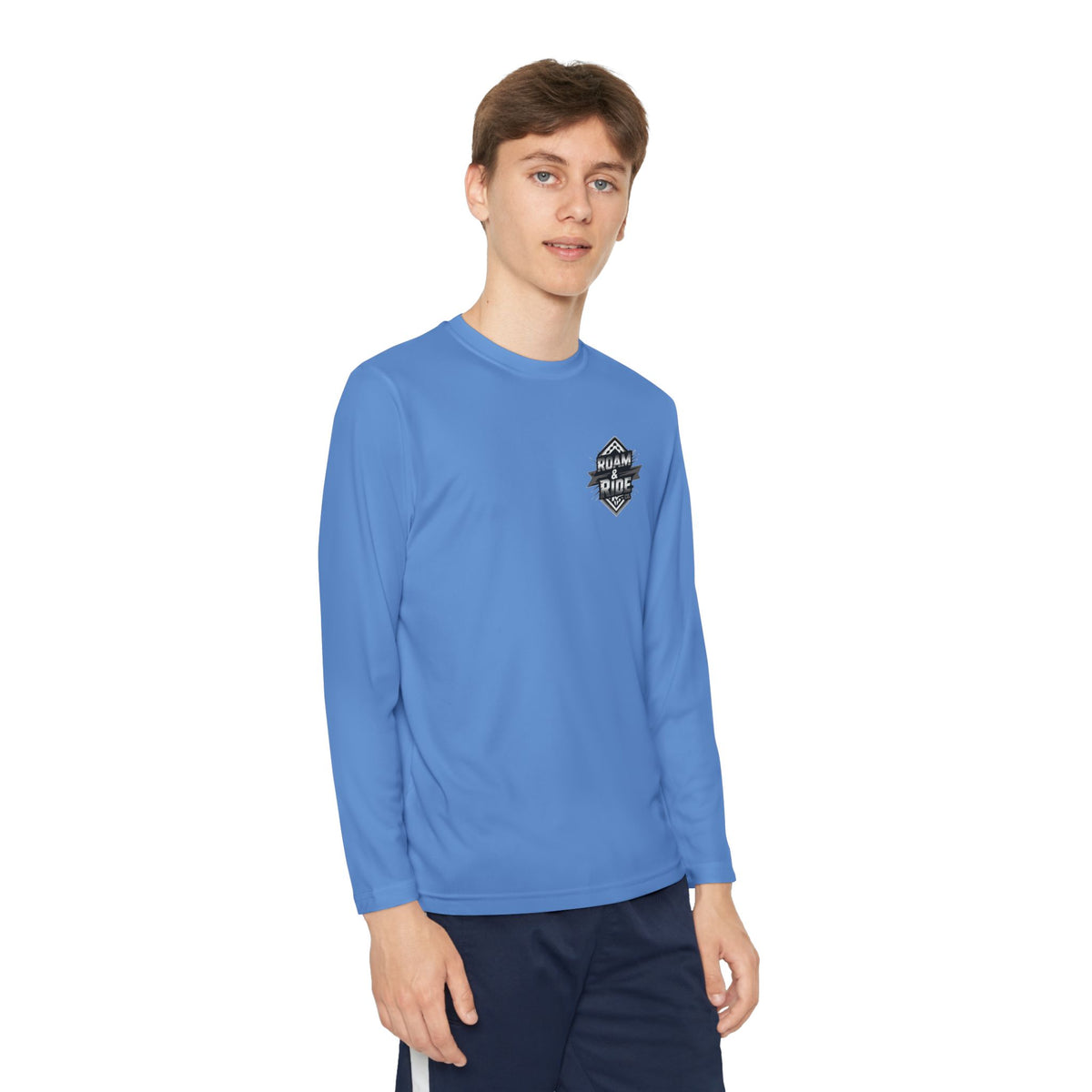 Roam & Ride Co. Grayscale Logo - Youth Long Sleeve T-Shirt
