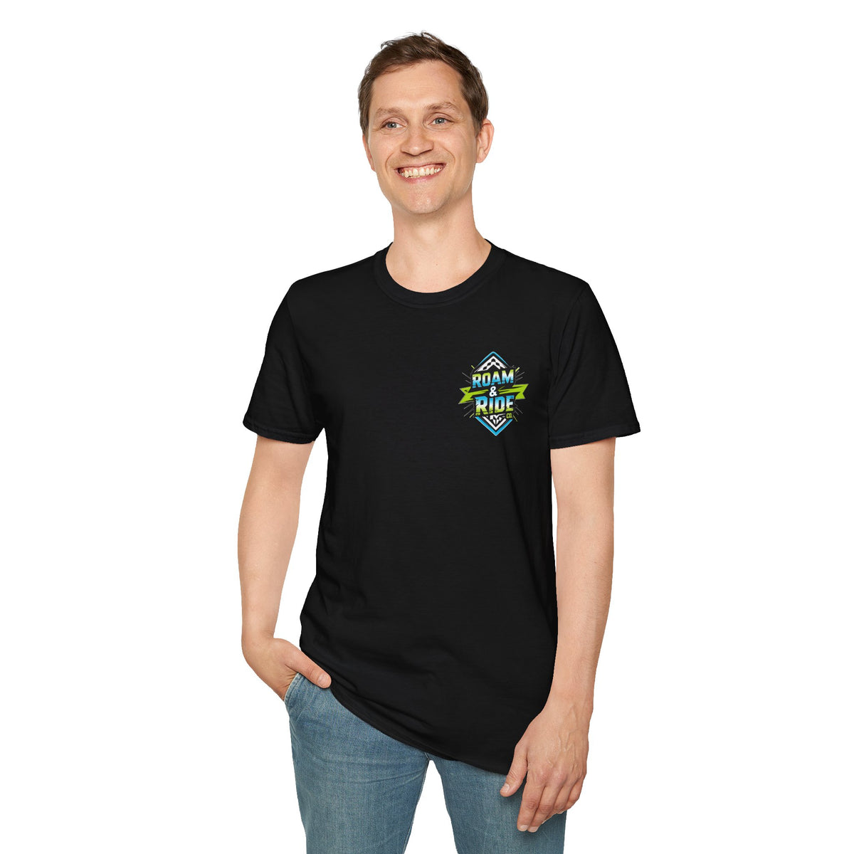Roam & Ride Co. Blue Green Logo - Unisex T-Shirt