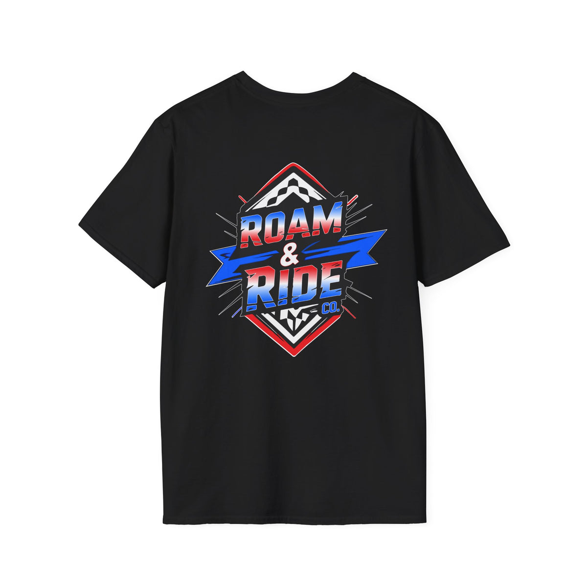 Roam & Ride Co. Red White and Blue Logo - Unisex T-Shirt