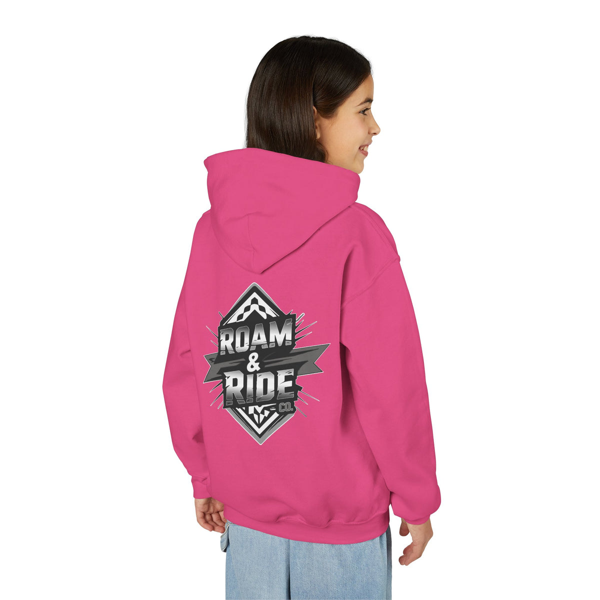 Roam & Ride Co. Grayscale Logo - Youth Hoodie
