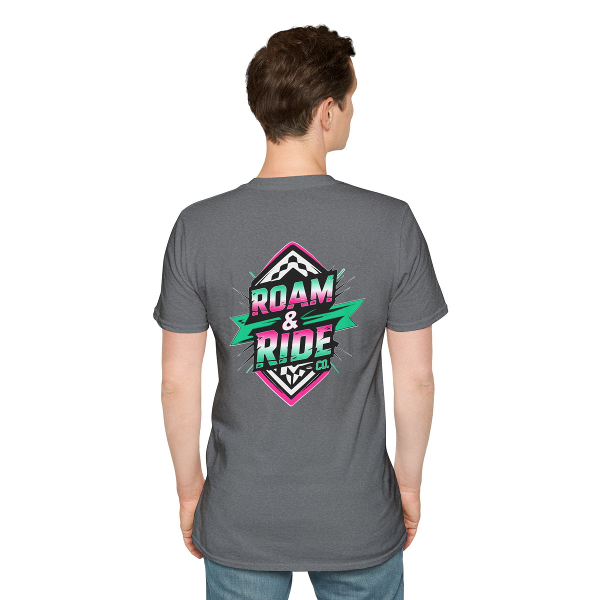 Roam & Ride Co. Teal Pink Logo - Unisex T Shirt