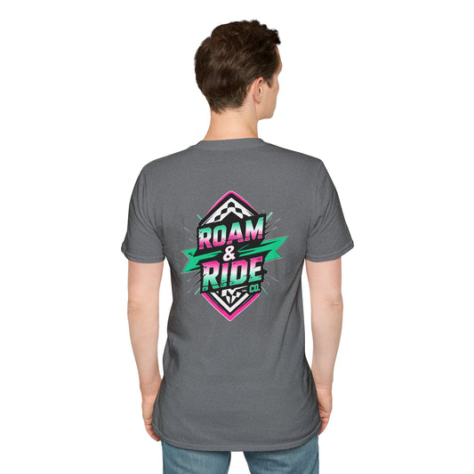 Roam & Ride Co. Teal Pink Logo - Unisex T Shirt