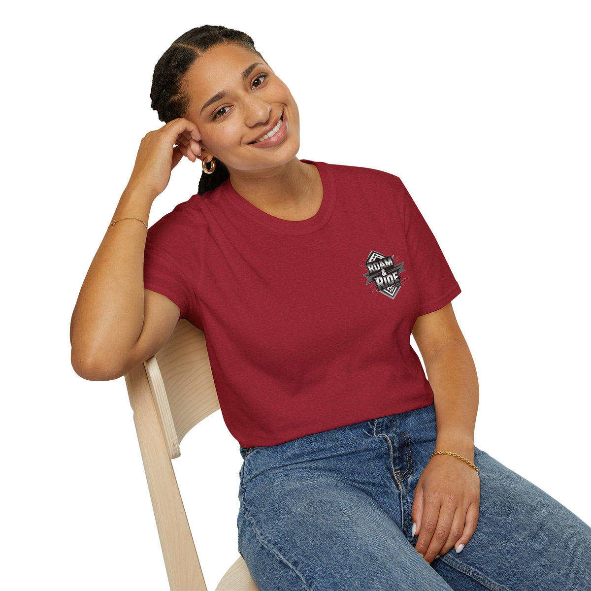 Roam & Ride Co. Grayscale Logo - Unisex T-Shirt