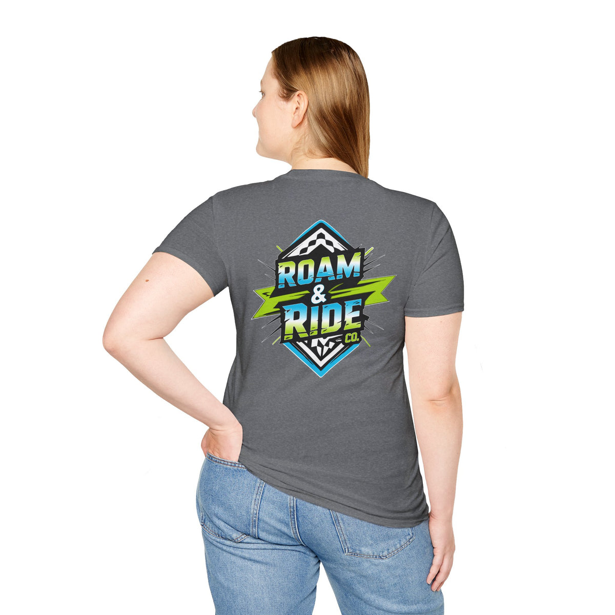 Roam & Ride Co. Blue Green Logo - Unisex T-Shirt