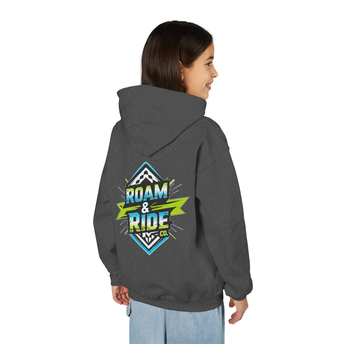 Roam & Ride Co. Blue Green Logo - Youth Hoodie