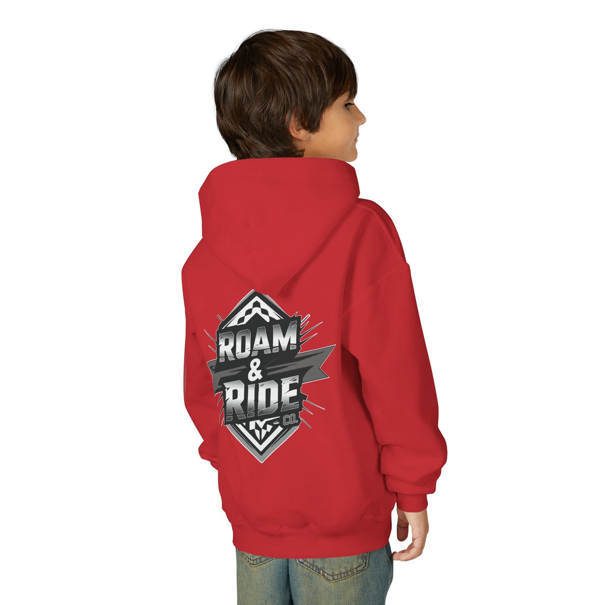 Roam & Ride Co. Grayscale Logo - Youth Hoodie
