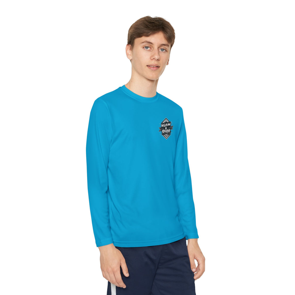 Roam & Ride Co. Grayscale Logo - Youth Long Sleeve T-Shirt
