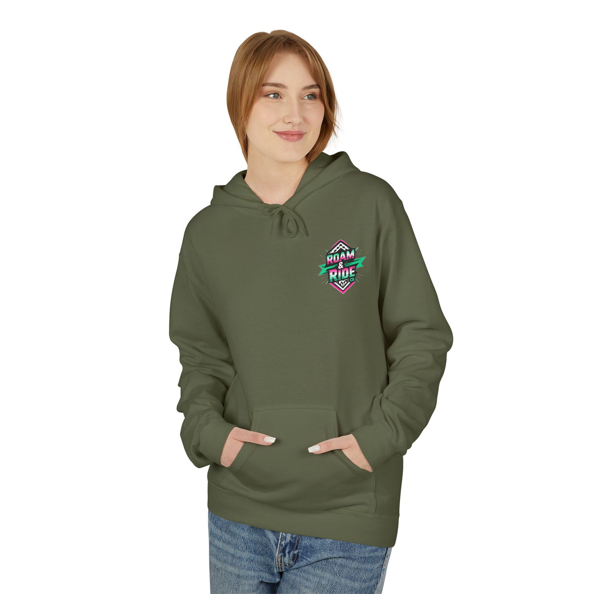 Roam Free, Ride Wild Logo - Unisex Fleece Hoodie