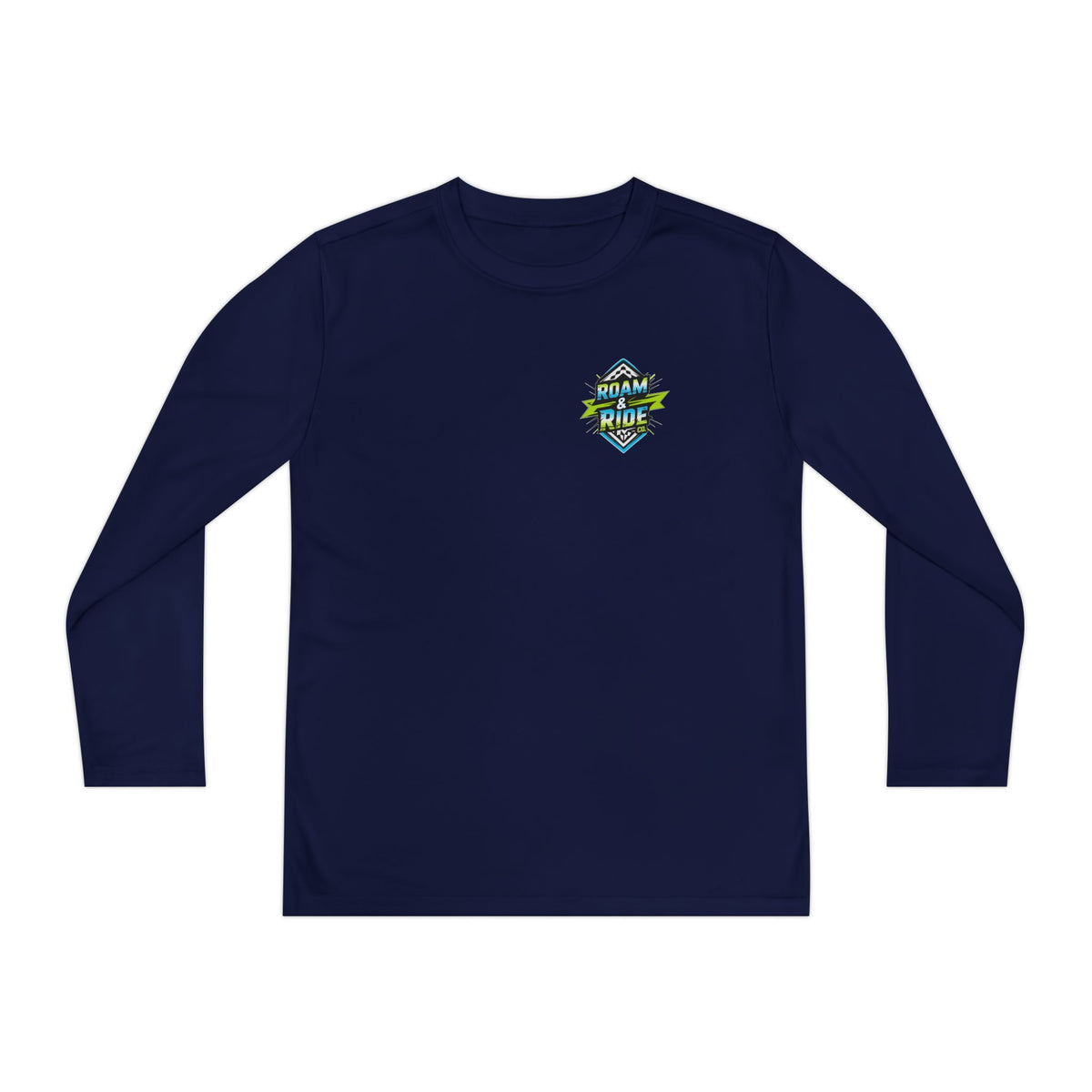 Roam & Ride Co. Blue Green Logo - Youth Long Sleeve T-Shirt