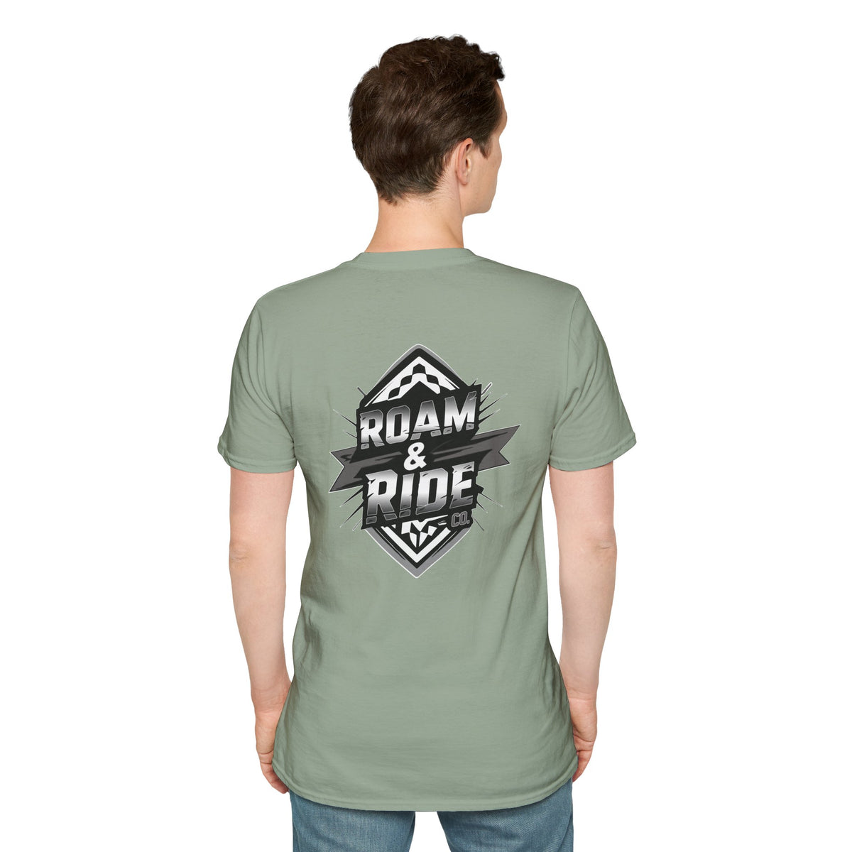 Roam & Ride Co. Grayscale Logo - Unisex T-Shirt