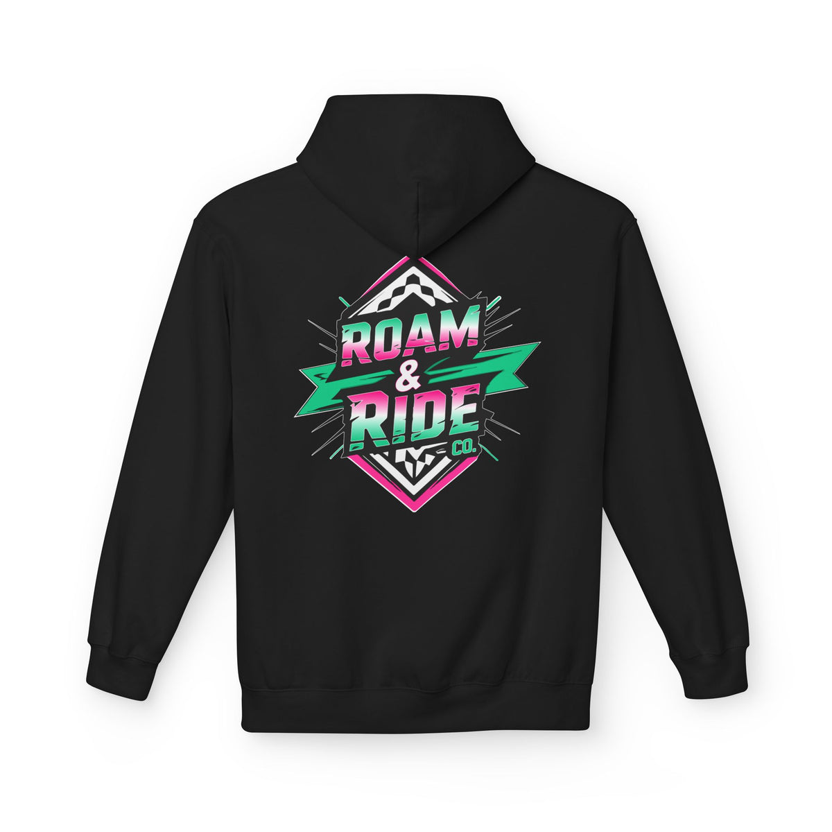 Roam & Ride Co. Teal Pink Logo - Unisex Fleece Hoodie