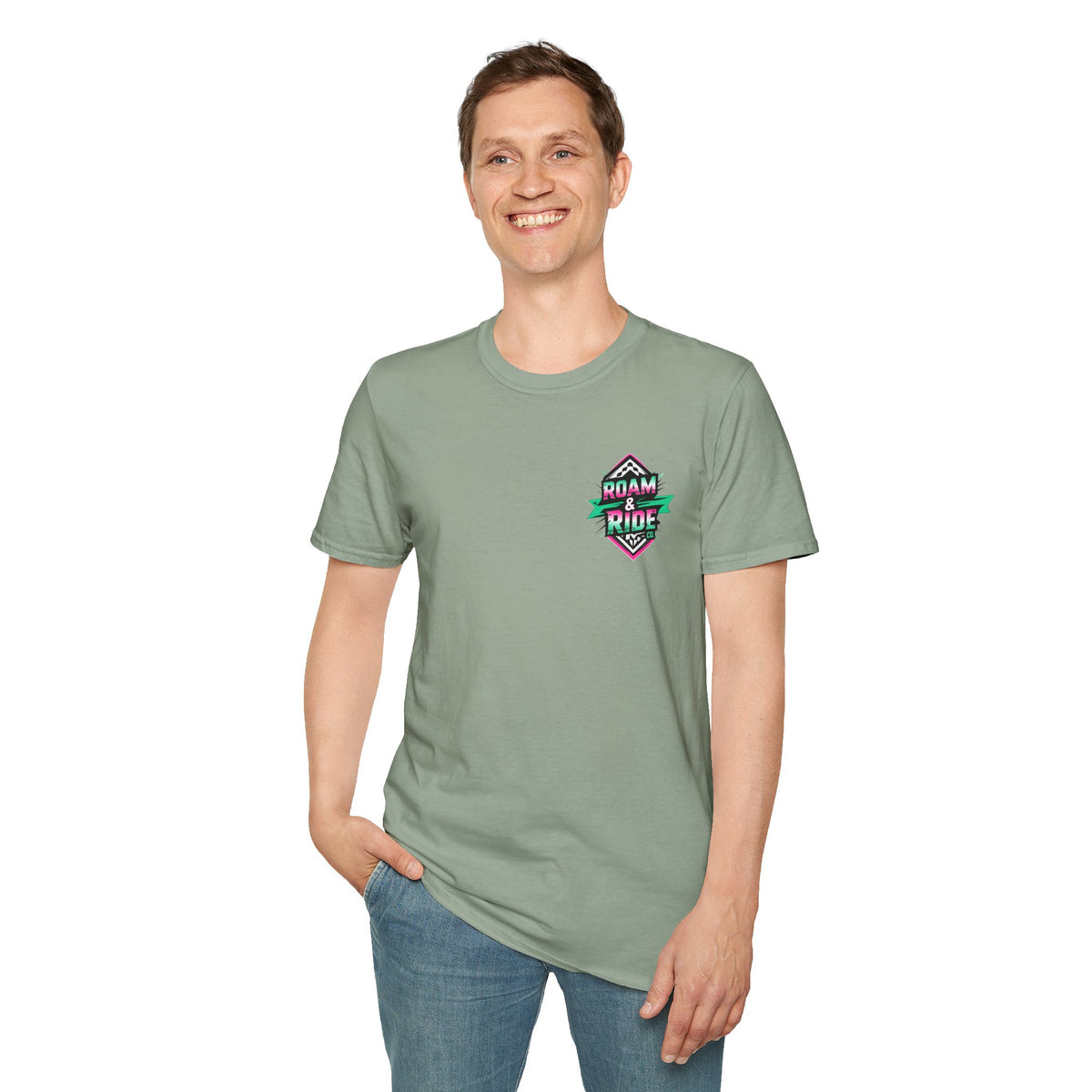 Roam & Ride Co. Teal Pink Logo - Unisex T Shirt