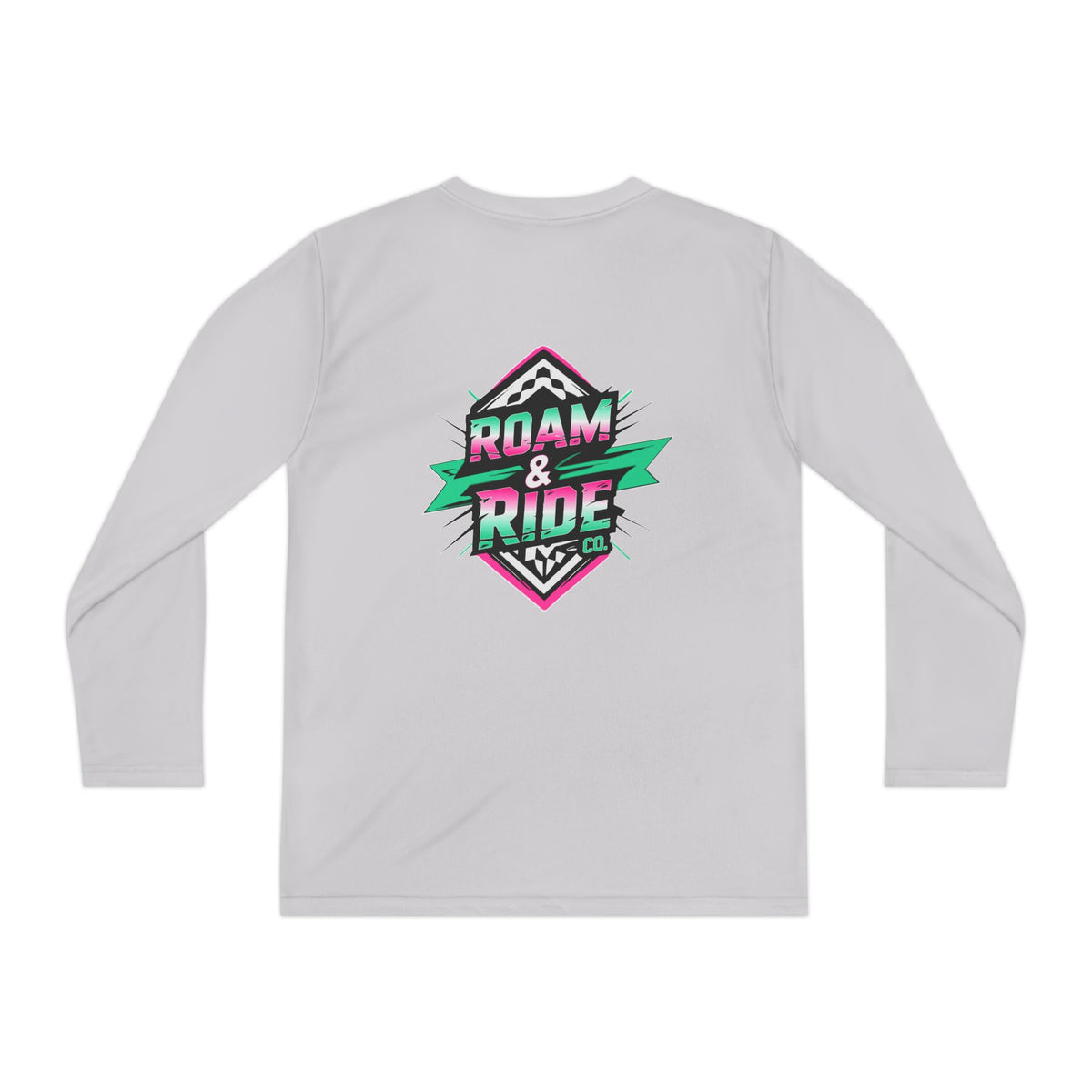 Roam & Ride Co. Teal Pink Logo - Youth Long Sleeve T-Shirt