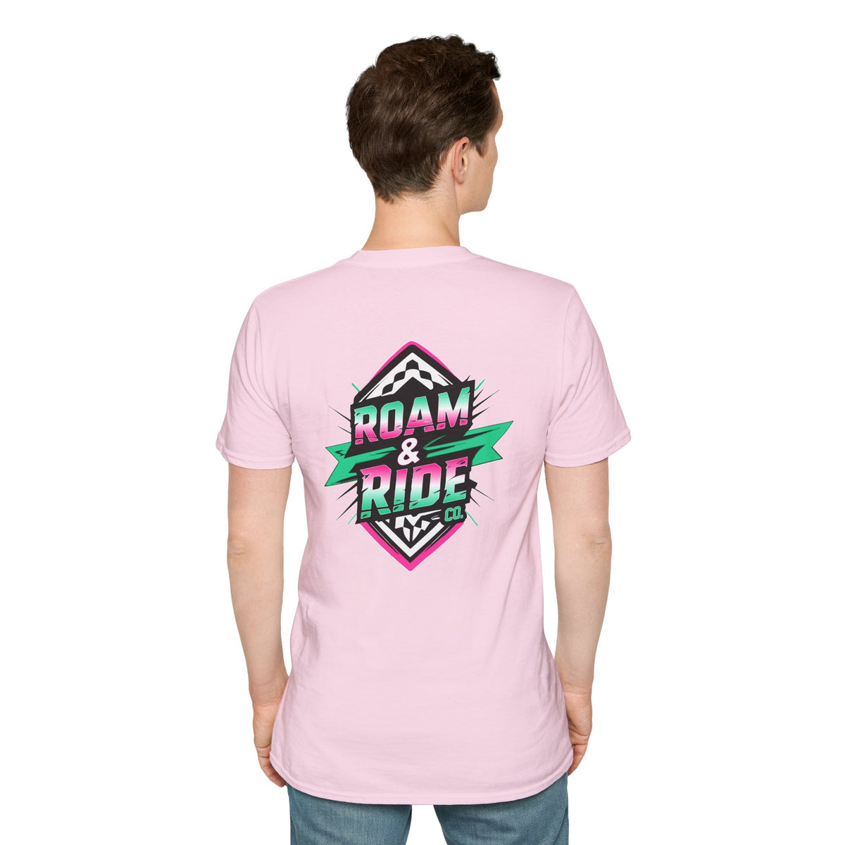 Roam & Ride Co. Teal Pink Logo - Unisex T Shirt