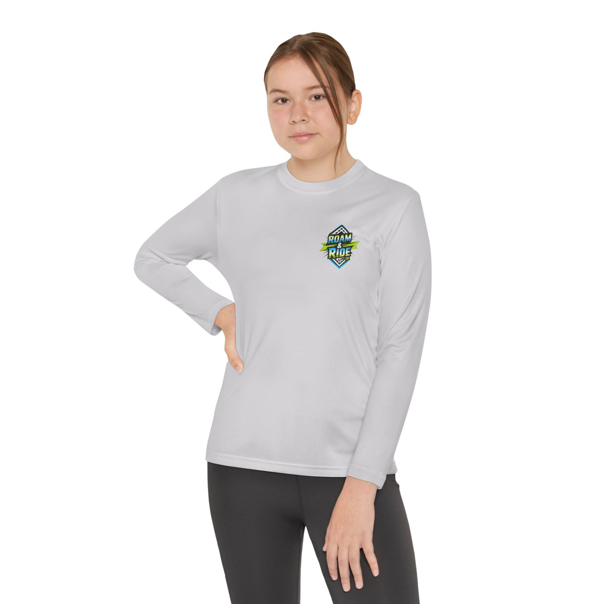 Roam & Ride Co. Blue Green Logo - Youth Long Sleeve T-Shirt