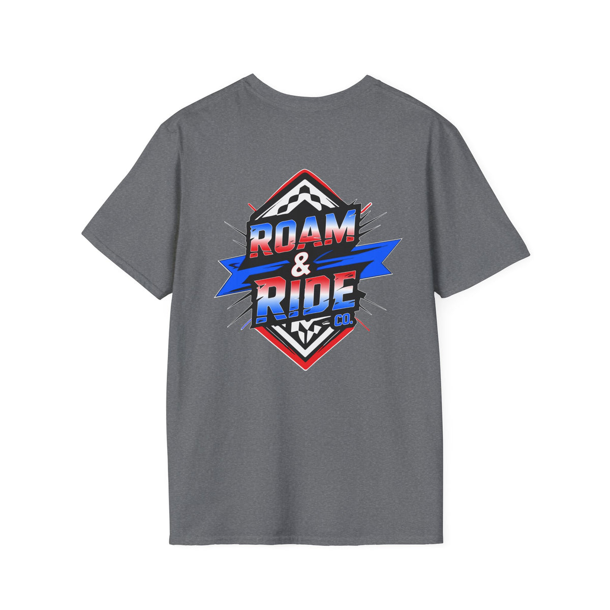Roam & Ride Co. Red White and Blue Logo - Unisex T-Shirt