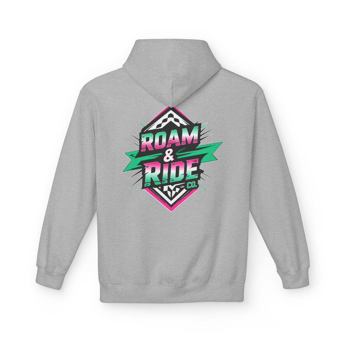 Roam & Ride Co. Teal Pink Logo - Unisex Fleece Hoodie