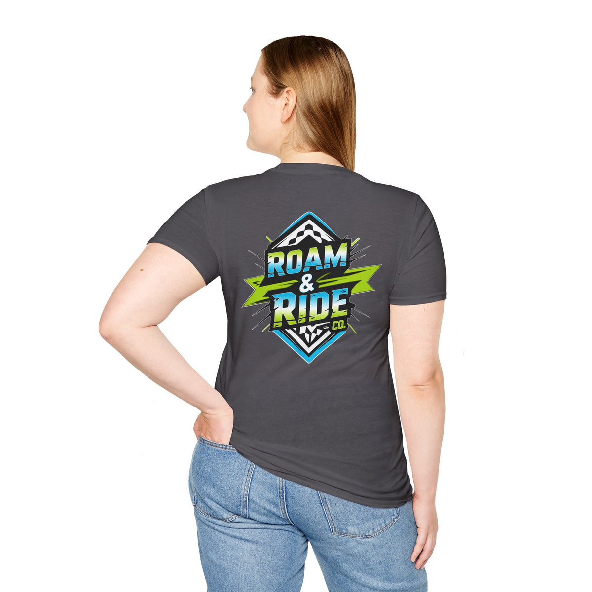 Roam & Ride Co. Blue Green Logo - Unisex T-Shirt