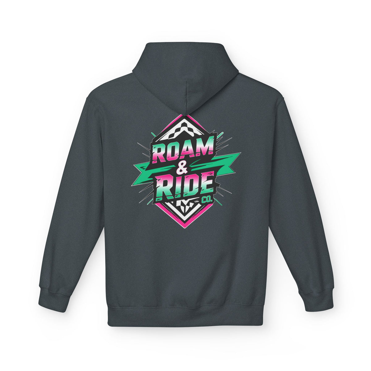 Roam & Ride Co. Teal Pink Logo - Unisex Fleece Hoodie
