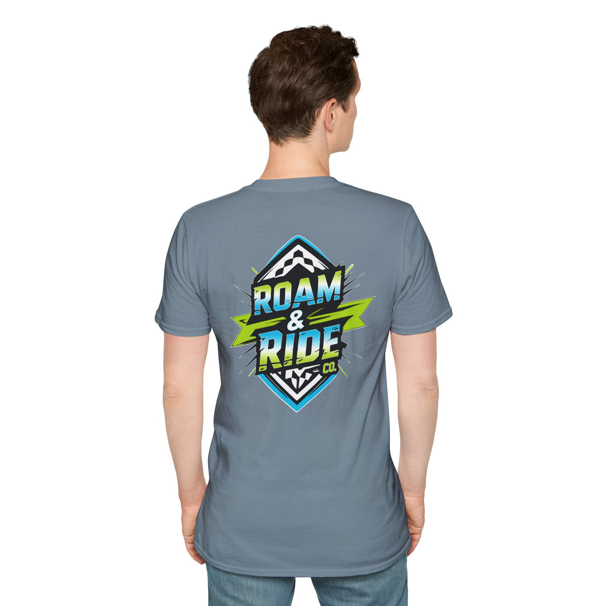Roam & Ride Co. Blue Green Logo - Unisex T-Shirt