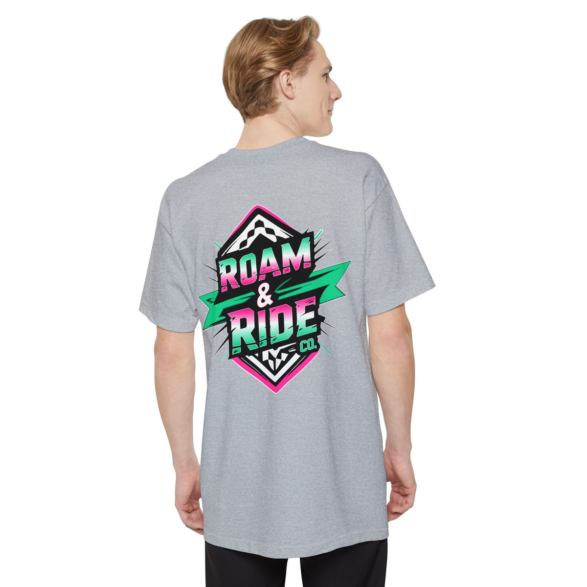 Roam & Ride Co. Teal Pink Logo - Big & Tall T-Shirt